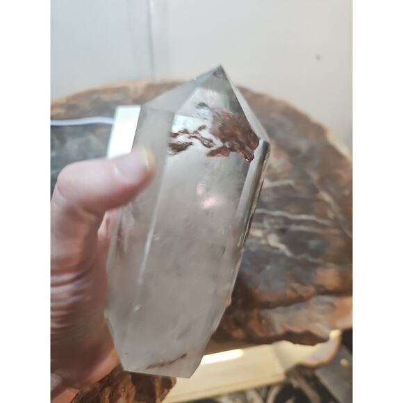 1.73LB Natural Green Ghost Phantom Quartz Crystal Obelisk Wand Point Healing. - Picture 14 of 16